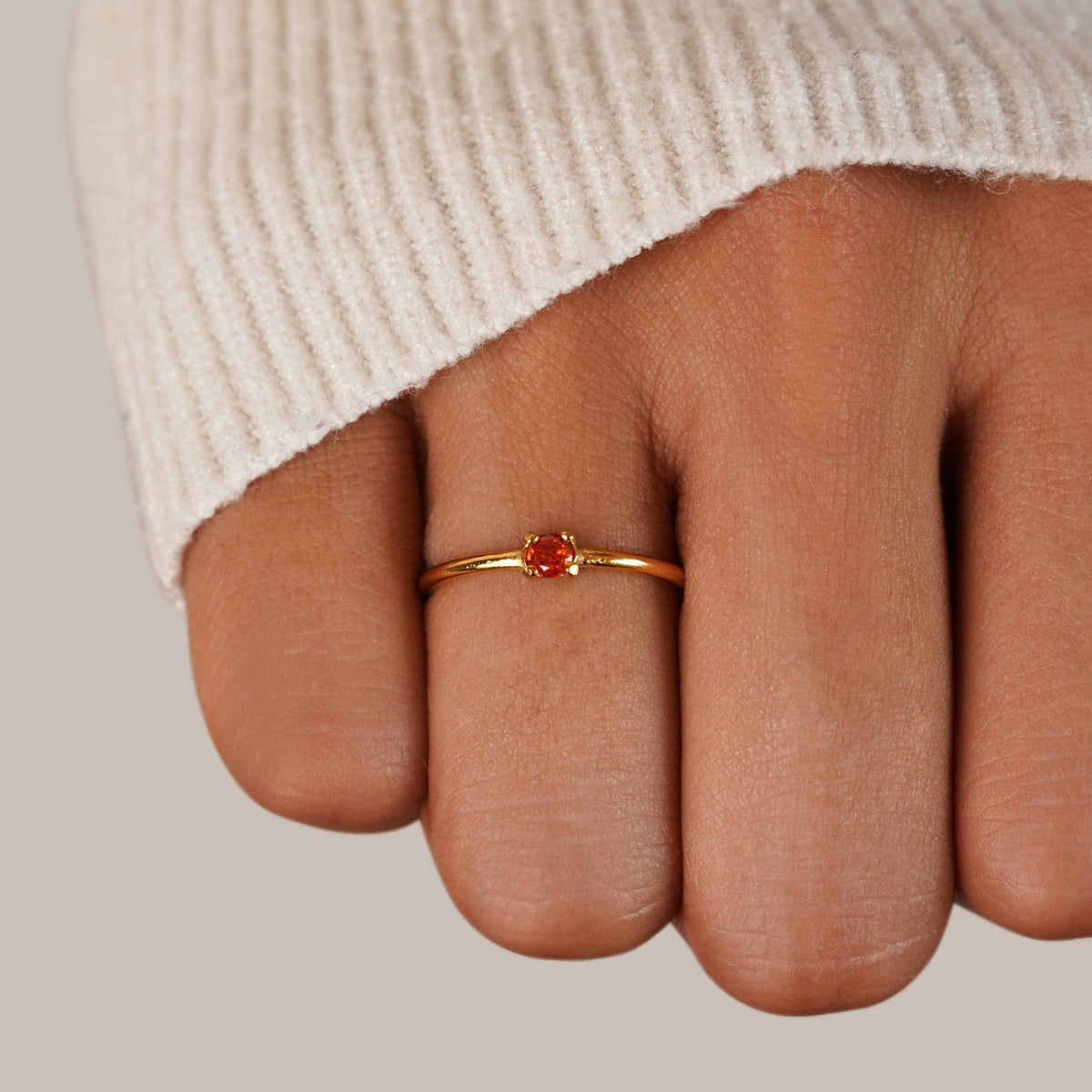 Gold July Birthstone Ring