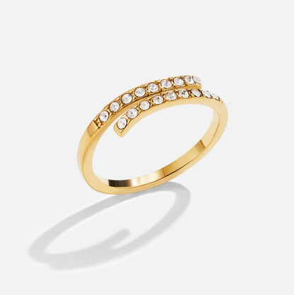 Gold Crystal Wrap Ring