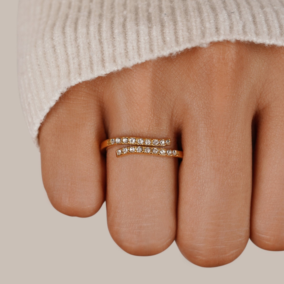 Gold Crystal Wrap Ring