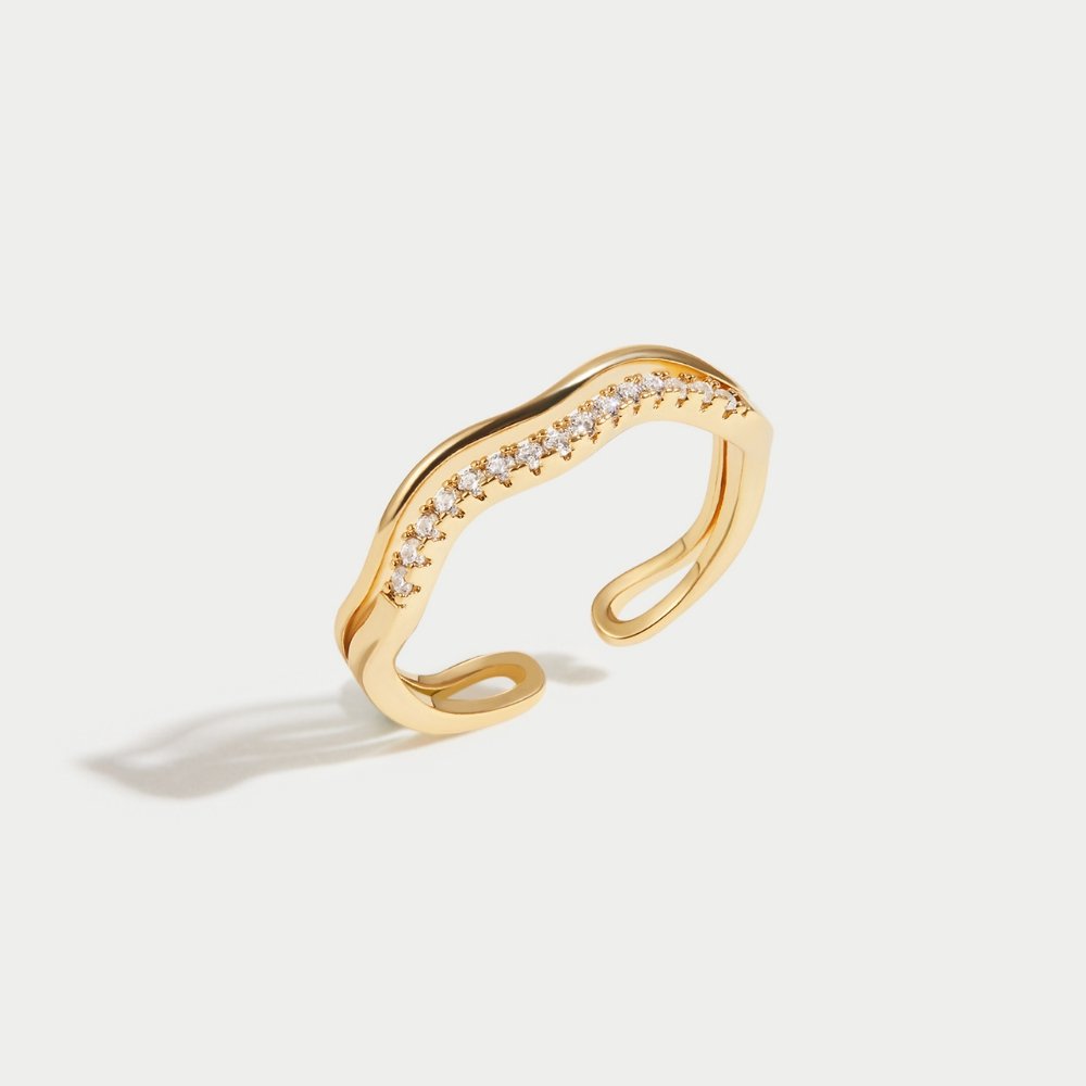 Juni Gold and Crystal Ring