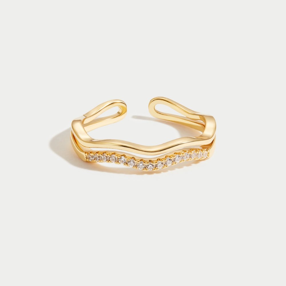 Juni Gold and Crystal Ring