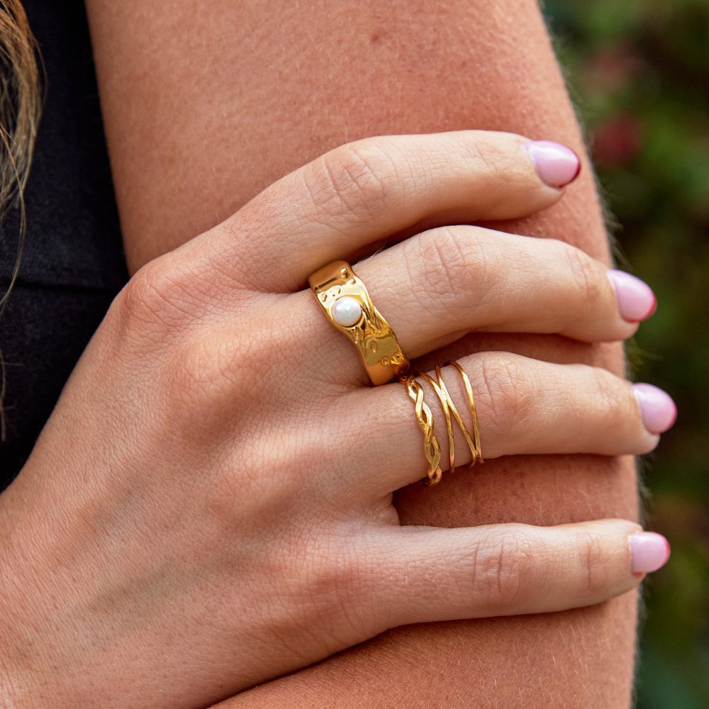 Malia Gold Beaded Ring