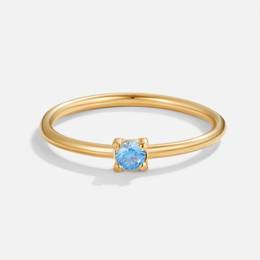 Gold March Birthstone Ring
