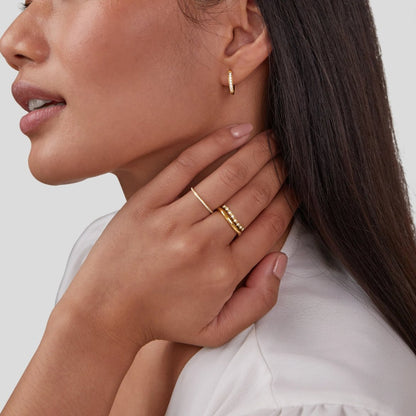 Marissa Stacked White Crystal Ring