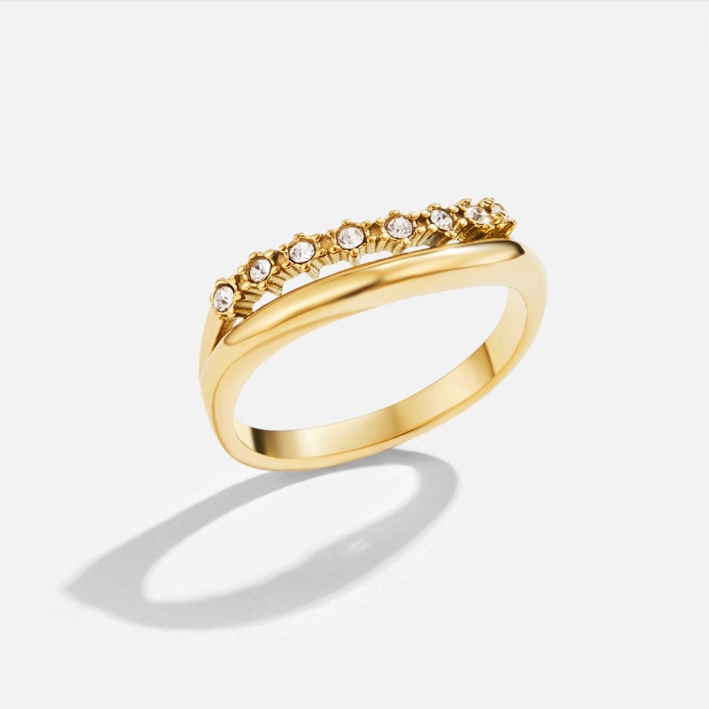 Marissa Stacked White Crystal Ring