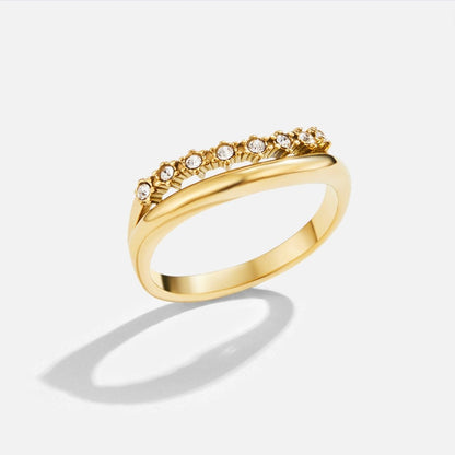 Marissa Stacked White Crystal Ring