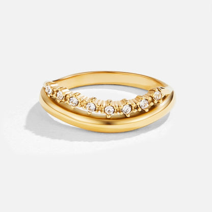 Marissa Stacked White Crystal Ring