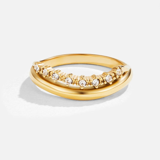 Marissa Stacked White Crystal Ring