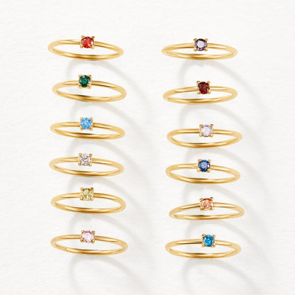 May Birthstone Gold Ring
