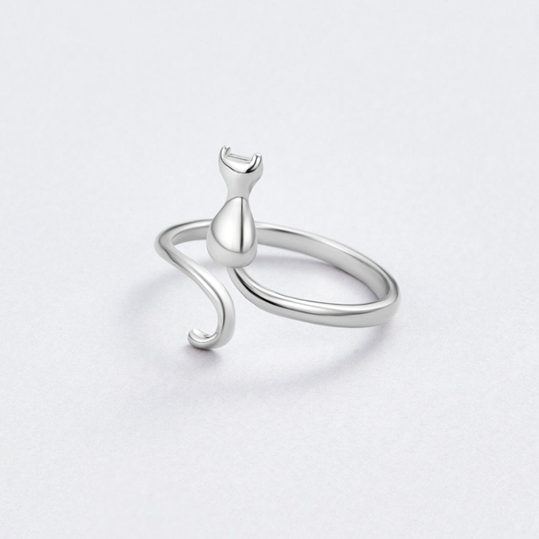Midnight Cat Silver Ring