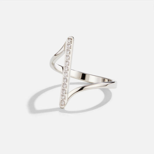 Women's Silver Bar Ring with Zirconia – Éloïse