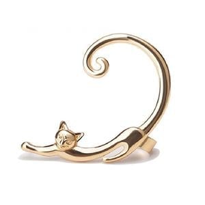 Greta Women's Silver-Plated Curled Cat Earrings