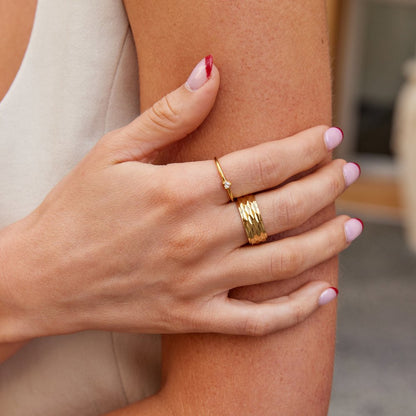 Rene Chunky Gold Bead Ring