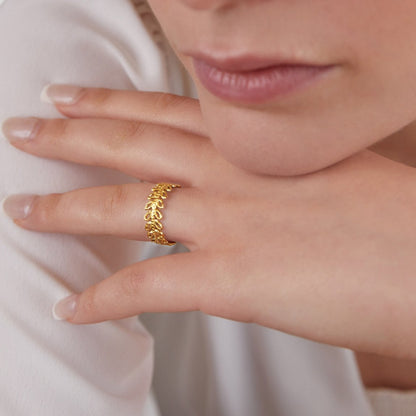 Summer Bloom Leaf Ring