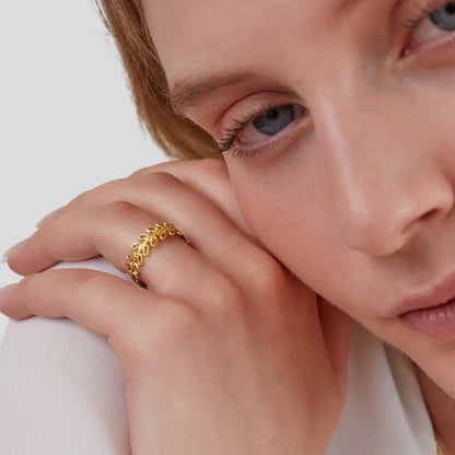 Summer Bloom Leaf Ring