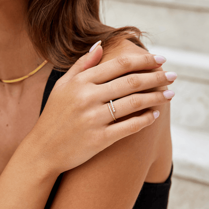 Wrap Me Pearl and Crystal Ring