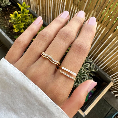 Wrap Me Pearl and Crystal Ring