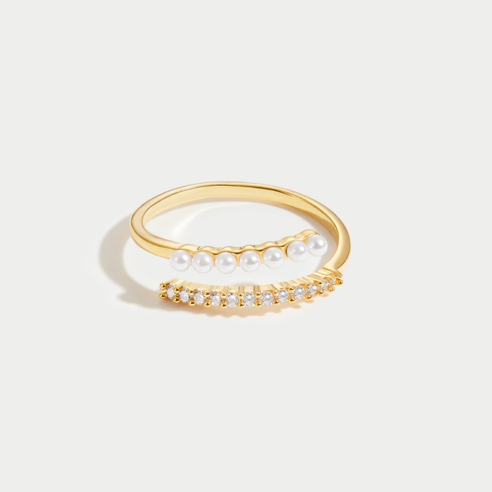 Wrap Me Pearl and Crystal Ring
