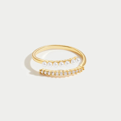 Wrap Me Pearl and Crystal Ring